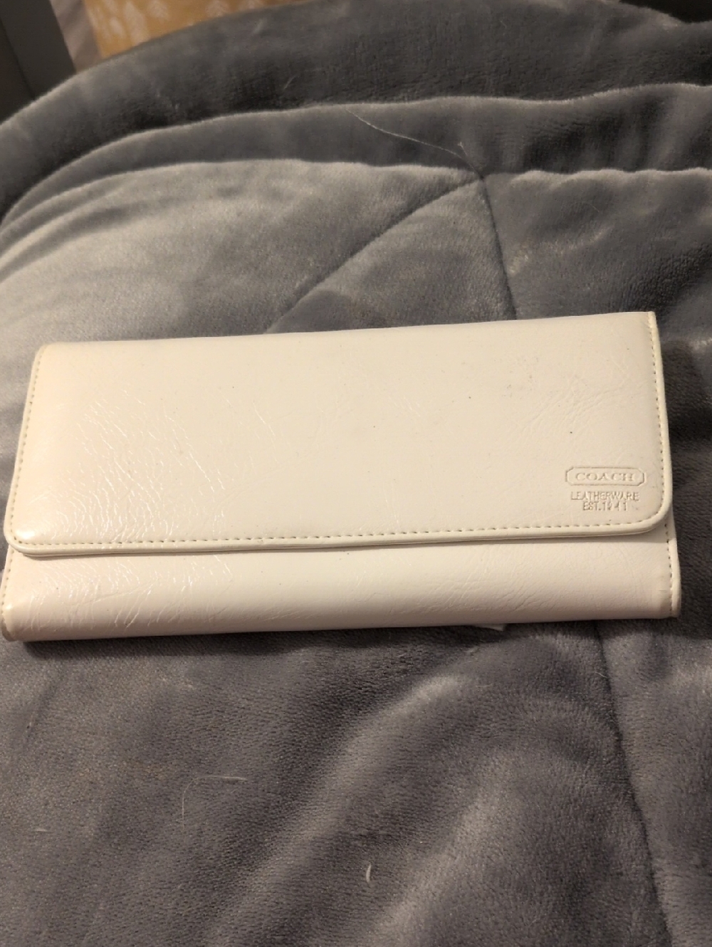 Coach Cream Leather Continental Clutch Wallet